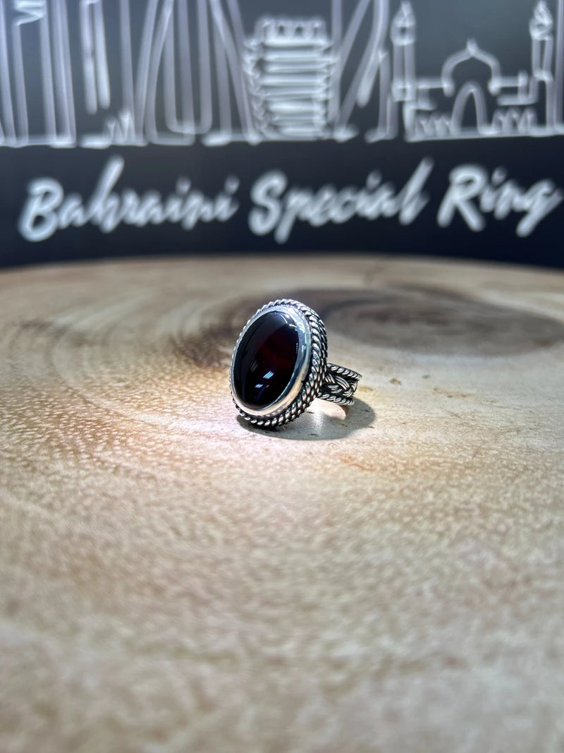 Dark Red Aqeeq · Ring — original BH Special Rings photograph