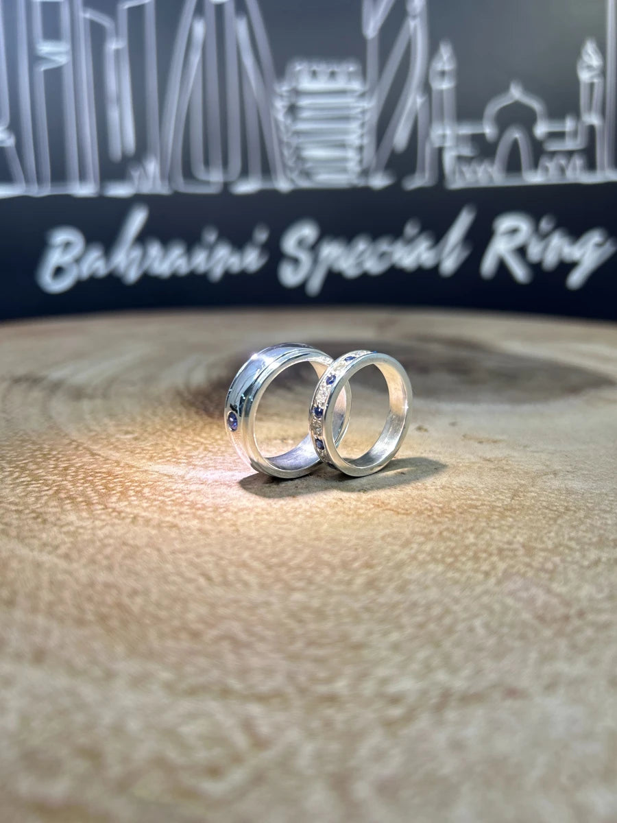 Blue Zircons & White zircons · Couple Rings — original BH Special Rings photograph