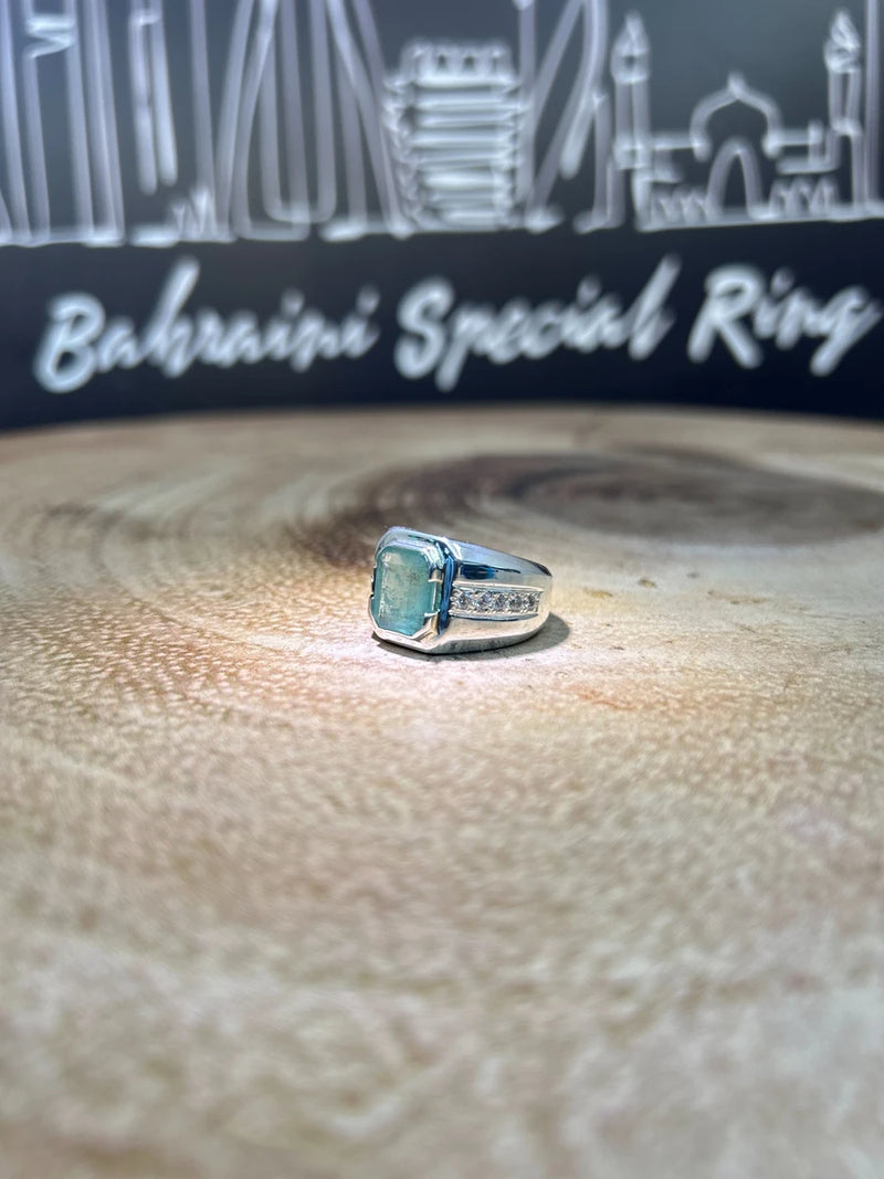 Natural Emerald (Moisssanite on sides) · Ring — original BH Special Rings photograph