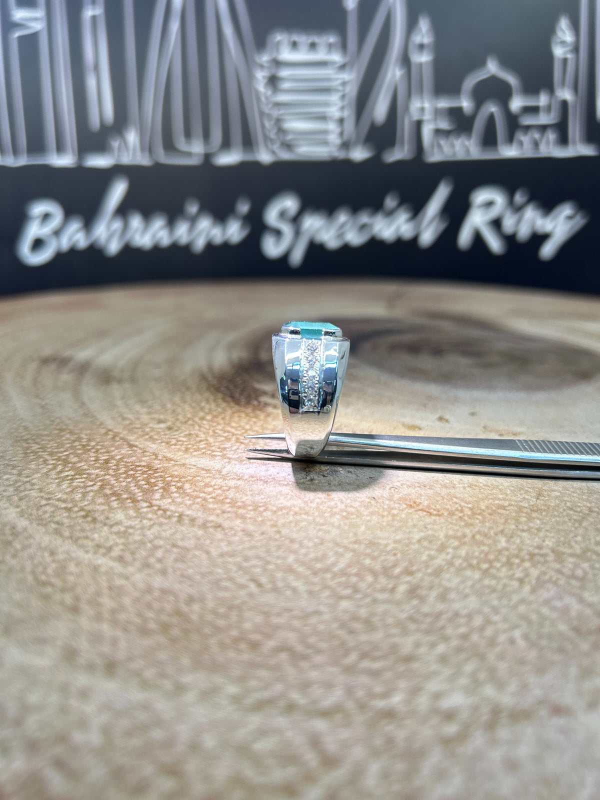 Natural Emerald (Moisssanite on sides) · Ring — original Instagram view 4