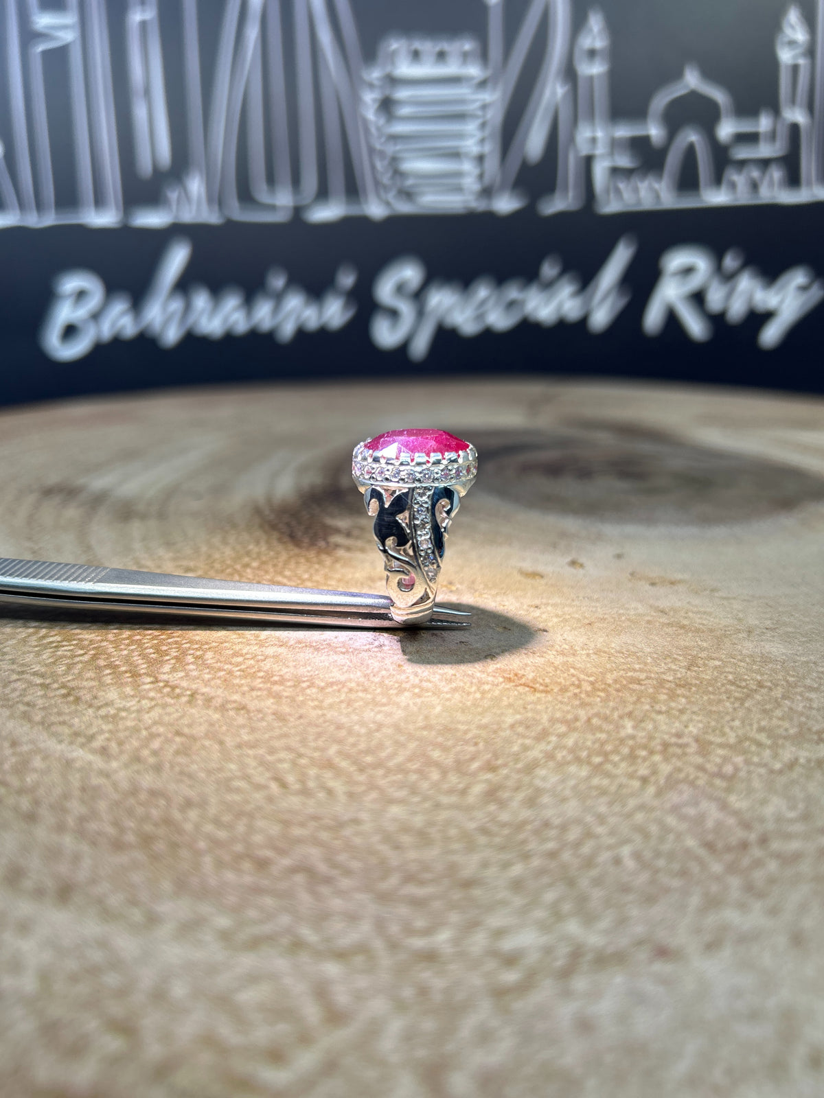 Natural Ruby (Zircons on sided ) · Ring — original Instagram view 4