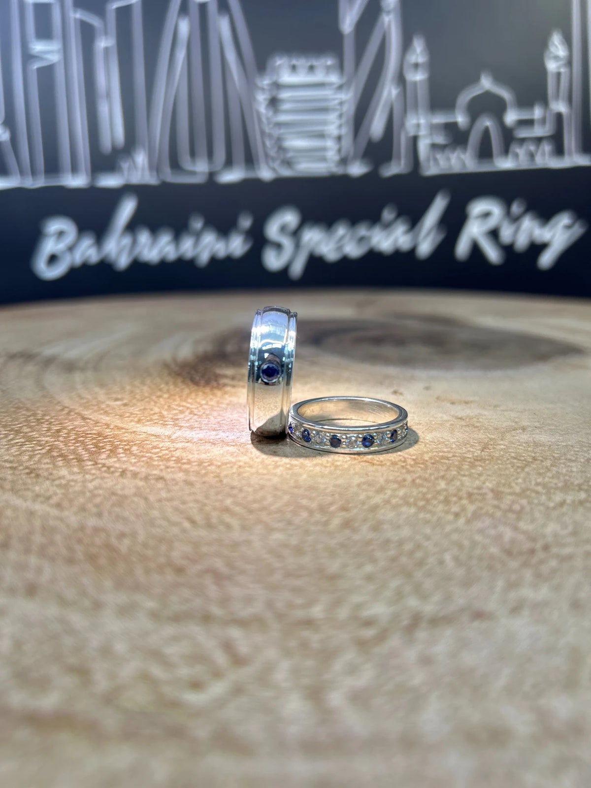 Blue Zircons & White zircons · Couple Rings — original Instagram view 2